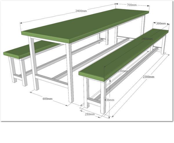 Bộ bàn  ăn công nghiệp inox B8